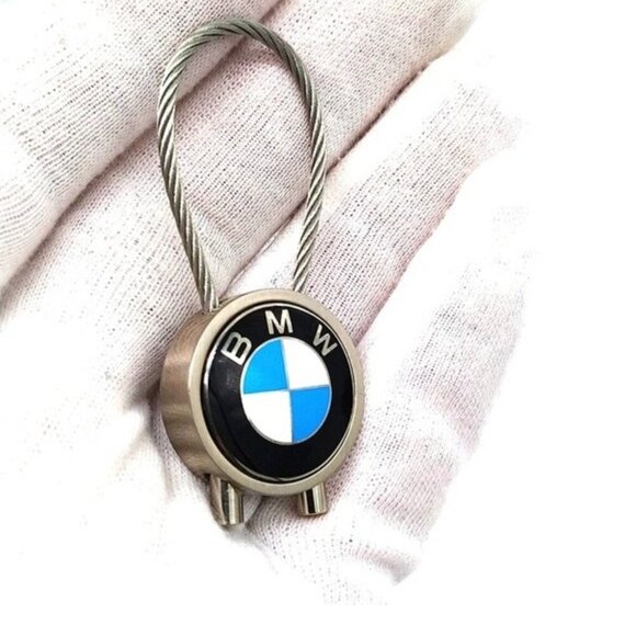 Authentic BMW Keychain Key Fob in Brushed Stainless Steel - Picture 2 of 5